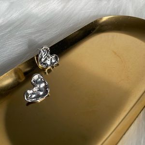 925 sliver earrings heart shaped